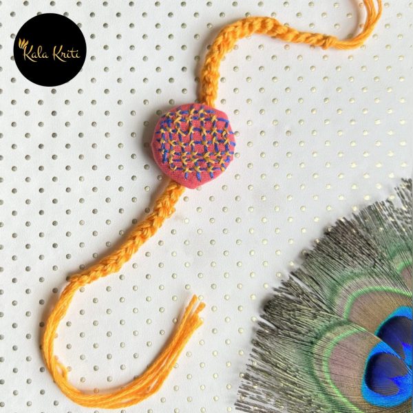 Handcrafted Rakhi – Kantha-Inspired Embroidery - Image 3