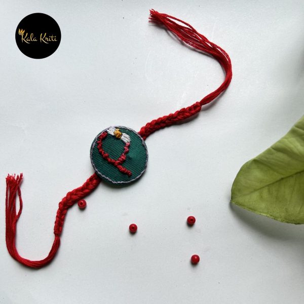 Personalised Hand-Embroidered Rakhi – With Your Special Letter - Image 3