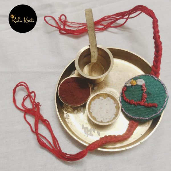 Personalised Hand-Embroidered Rakhi – With Your Special Letter - Image 2