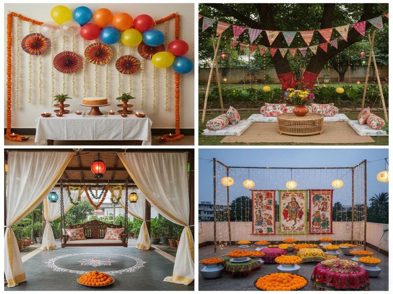 Colourful birthday decoration setups for home and garden parties