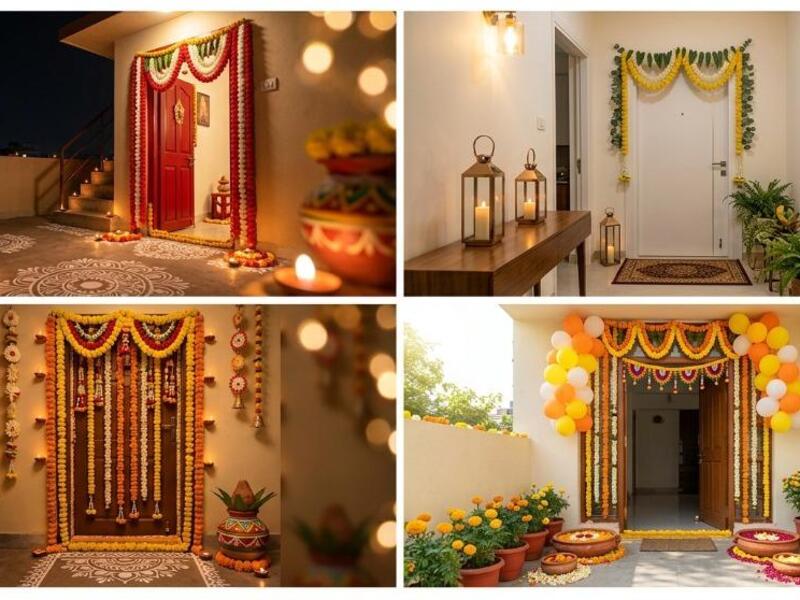 House Warming Decorations with elegant floral and lighting setup creating a welcoming new home atmosphere