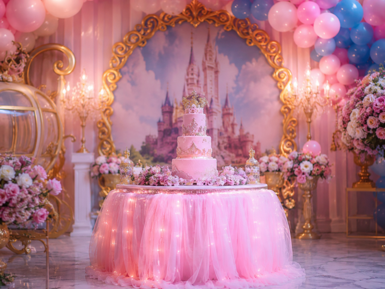 Cinderella Themed Baby Girl Birthday Party Decoration
