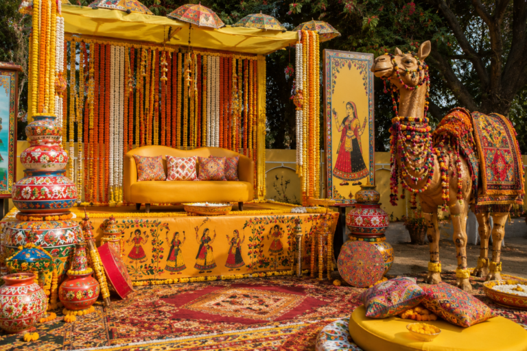 Royal Rajasthani Haldi Ceremony Decorations With Traditional Charm